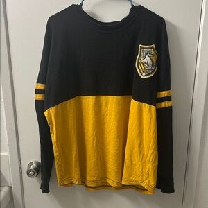 Harry Potter Black and Yellow Long Sleeve Hufflepuff Men's Shirt